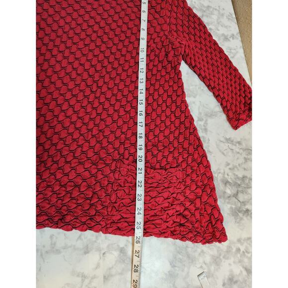 Apj Designs Women's Red Scoop Neck 3/4 Sleeve Pullover Sweater Size Large /XL - Picture 6 of 6